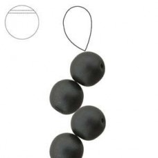 8mm Cz Top-Drilled Druks - Matte Metallic Black - Pack of 20