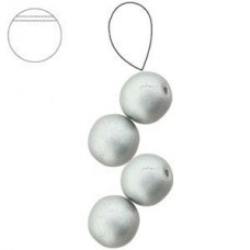 8mm Cz Top-Drilled Druks - Matte Metallic Silver - Pack of 20