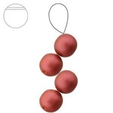 8mm Cz Top-Drilled Druks - Matte Metallic Red - Pack of 20