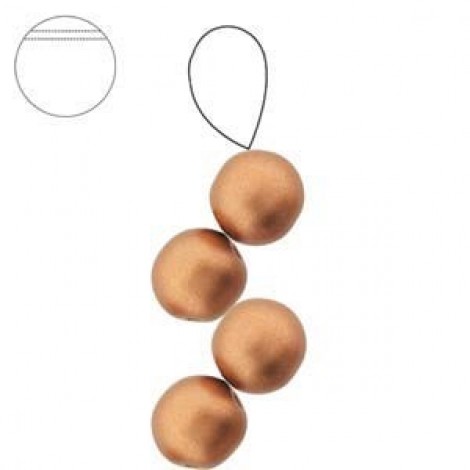 8mm Cz Top-Drilled Druks - Matte Metallic Copper - Pack of 20 8mm Cz Top-Drilled Druks - Matte Metallic Copper - Pack of 20
