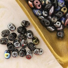 5x2mm Superduo 2-Hole Beads - Dark Metals Mix - 22.5gm