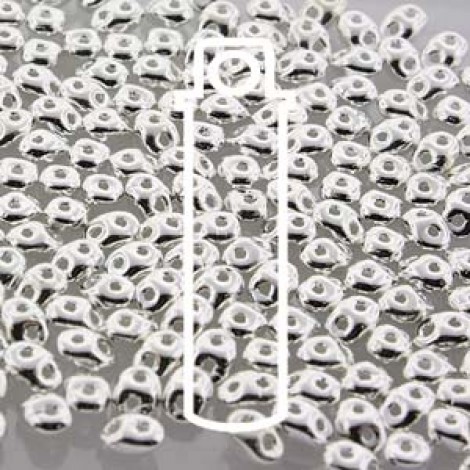 2.5x5mm Superduo Beads - .999 Fine Silver Plated - 22.5gm