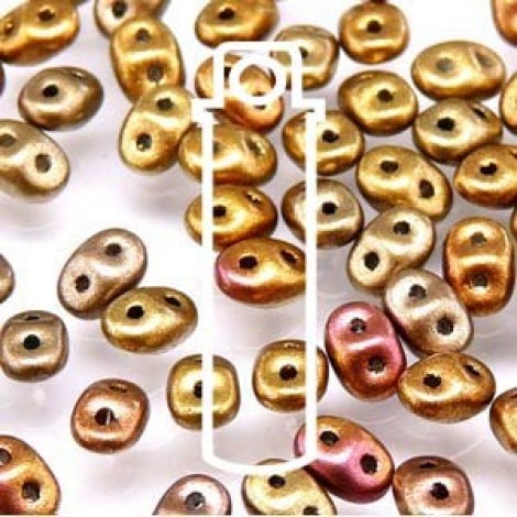 MiniDuo 2x4mm 2-Hole Beads - Crys Gold Rainbow