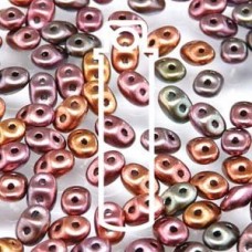 MiniDuo 2x4mm 2-Hole Beads - Crys Orange Rainbow
