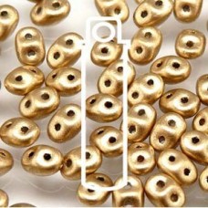 2x4mm Czech MiniDuo Beads - Crystal Bronze Pale Gold
