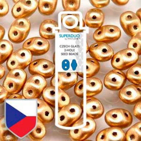 5x2mm SuperDuo Beads - Crystal Bronze Pale Gold Czech Shield - 22.5gm 5x2mm SuperDuo Beads - Crystal Bronze Pale Gold Czech Shield - 22.5gm