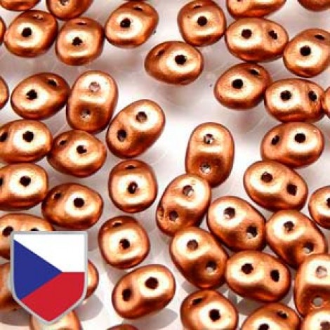 5x2mm SuperDuo Beads - Crystal Bronze Copper - Czech Shield - 22.5gm