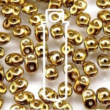 MiniDuo 2x4mm Beads - Crys Full Amber