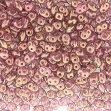 SuperDuo Cz 2-Hole Beads - Halo Persian Pink - 24gm