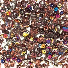 5mm SuperDuo Cz 2-Hole Beads - Crystal Superlit - 24gm