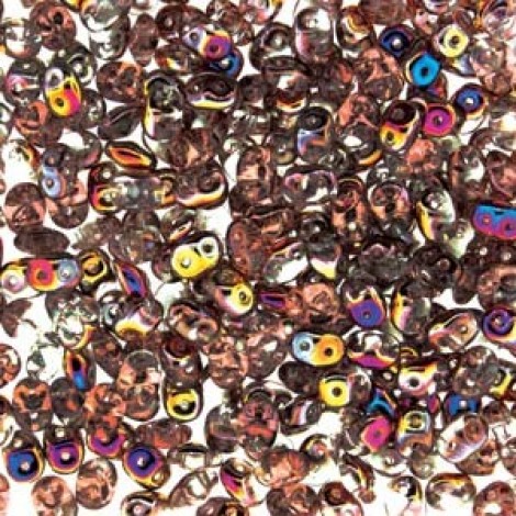 5mm SuperDuo Cz 2-Hole Beads - Crystal Superlit - 24gm