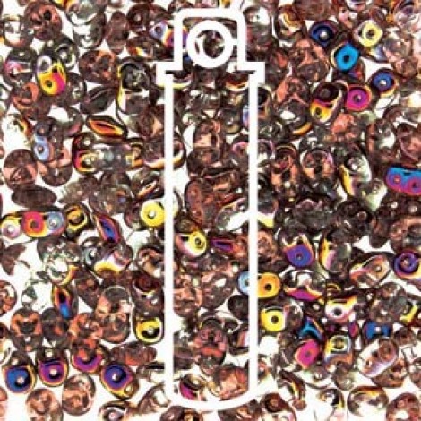 5x2mm SuperDuo Czech Beads - Amethyst Sliperit - 22.5gm