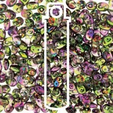 5mm SuperDuo 2-Hole Beads - Magic Violet Green - 22.5gm