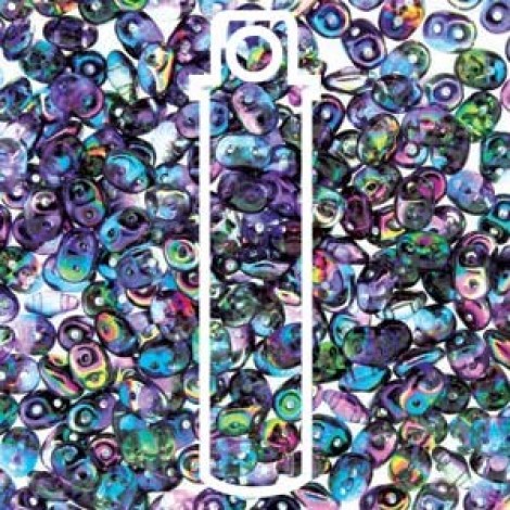 MiniDuo 2x4mm Beads - Magic Blue Pink - 8gm