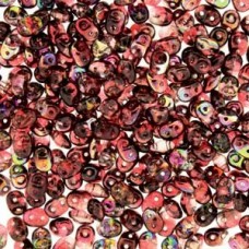 5mm SuperDuo 2-Hole Beads - Magic Red Brown - 22.5gm