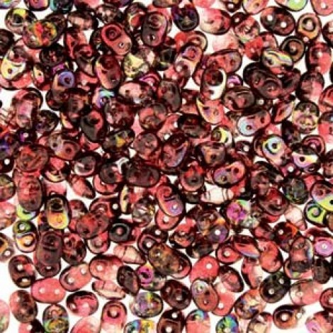 5mm SuperDuo 2-Hole Beads - Magic Red Brown - 22.5gm