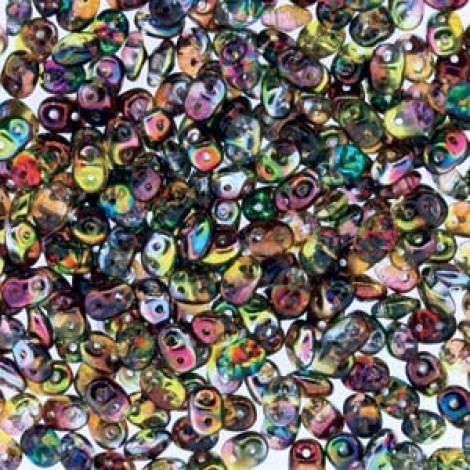 5mm Super-Duo 2-Hole Beads- Magic Orange-Grey - 24gm 5mm Super-Duo 2-Hole Beads- Magic Orange-Grey - 24gm