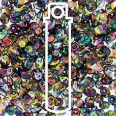 MiniDuo 2x4mm 2-Hole Beads - Magic Orange Grey - 8gm