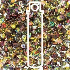 MiniDuo 2x4mm 2-Hole Beads - Magic Yellow Brown