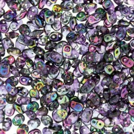 5mm SuperDuo 2-Hole Beads -Magic Violet-Grey - 22.5gm
