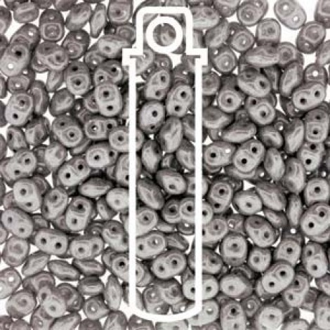 5mm SuperDuo Cz 2-Hole Beads - Chalk Jet Luster - 22.5gm