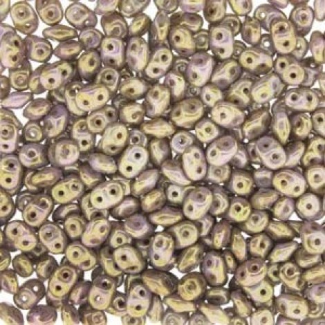 5mm SuperDuo Czech 2-Hole Beads - Chalk Senegal Brown Purple - 24gm 5mm SuperDuo Czech 2-Hole Beads - Chalk Senegal Brown Purple - 24gm