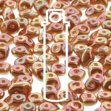 SuperDuo Cz 2-Hole Beads - Chalk Full Apricot