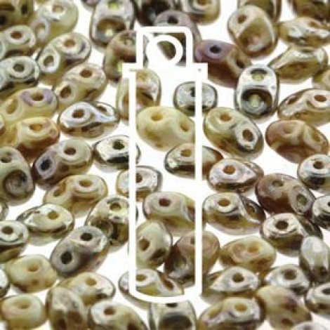 SuperDuo Cz 2-Hole Beads - Chalk Rembrandt - 24gm