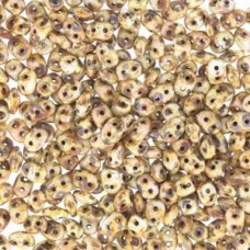5mm SuperDuo 2-Hole Beads - Chalk Travertine Dark - 22.5gm
