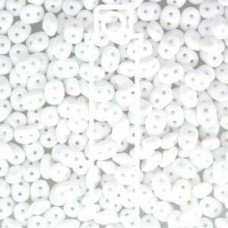 5mm Superduo 2-Hole Beads - Chalk White
