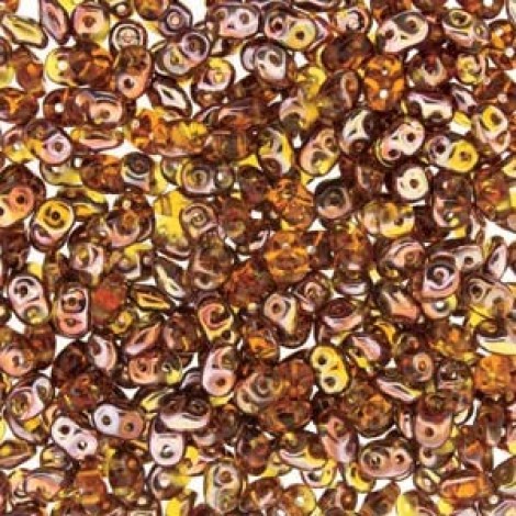 5mm SuperDuo 2-Hole Beads - Topaz Capri Gold