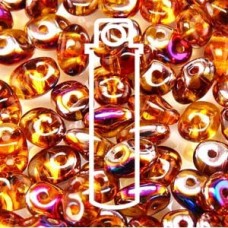 5x2mm SuperDuo 2-Hole Beads - Topaz Sliperit