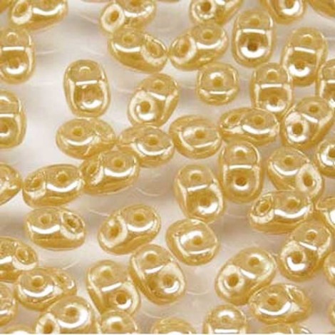 2x5mm SuperDuo Beads - Opaque Beige White Luster - 22.5gm 2x5mm SuperDuo Beads - Opaque Beige White Luster - 22.5gm