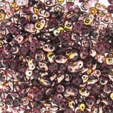 5x2mm SuperDuo Beads - Amethyst Capri Gold - 22.5gm