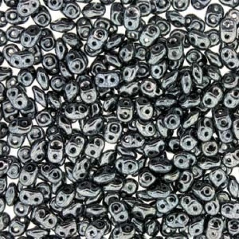 5mm Superduo Czech 2-Hole Beads - Jet Hematite - 22-24gm 5mm Superduo Czech 2-Hole Beads - Jet Hematite - 22-24gm