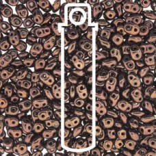5mm Superduo 2-hole Beads - Jet Bronze