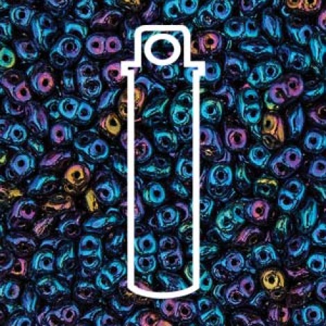5mm SuperDuo 2-Hole Beads - Jet Blue Iris - 22.5gm 5mm SuperDuo 2-Hole Beads - Jet Blue Iris - 22.5gm