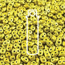 5mm Superduo 2-Hole Czech Beads - Metalust Yellow Gold - 22.5gm