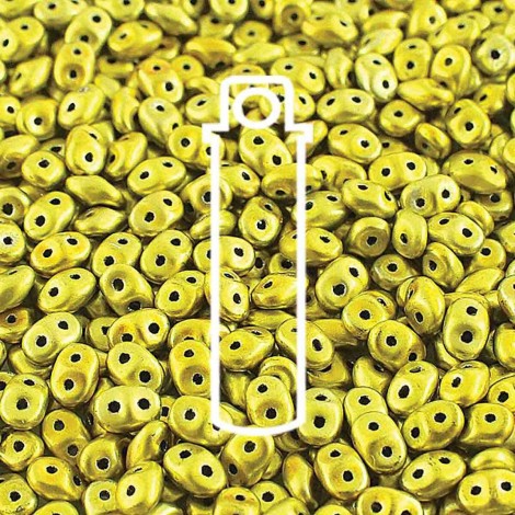 5mm Superduo 2-Hole Czech Beads - Metalust Yellow Gold - 22.5gm 5mm Superduo 2-Hole Czech Beads - Metalust Yellow Gold - 22.5gm