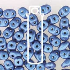 MiniDuo 2x4mm 2-Hole Beads - Met Suede Blue