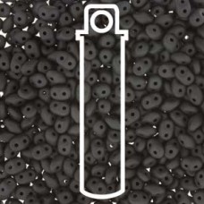 MiniDuo 2x4mm 2-Hole Beads - Jet Matte - 8gm