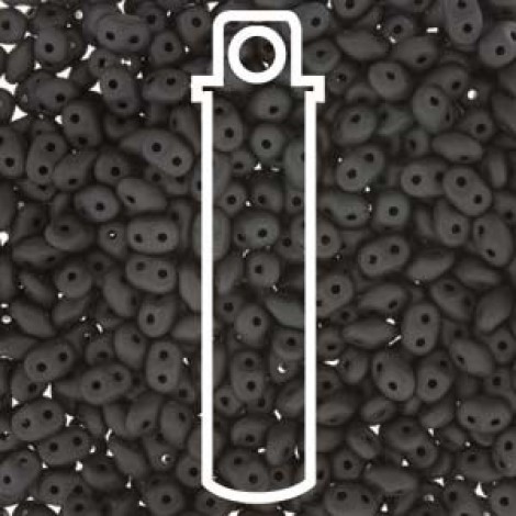 MiniDuo 2x4mm 2-Hole Beads - Jet Matte