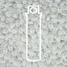 Miniduo 2x4mm 2-Hole Beads - Pastel Snow White - 8gm