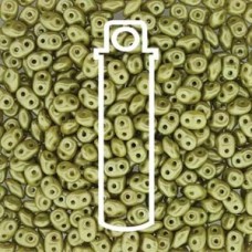 5mm SuperDuo 2-Hole Beads - Pastel Lime - 22.5gm