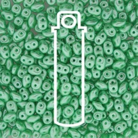 5mm SuperDuo 2-Hole Beads- Pastel Lt Green-Crysoprase - 22.5gm