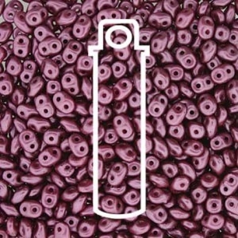 5mm SuperDuo Czech 2-Hole Beads - Pastel Burgundy - 22.5gm