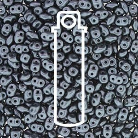5mm SuperDuo Czech 2-Hole Beads - Pastel Charcoal Pearl - 24gm 5mm SuperDuo Czech 2-Hole Beads - Pastel Charcoal Pearl - 24gm