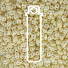 5mm SuperDuo Czech 2-Hole Beads - Pastel Cream - 24gm