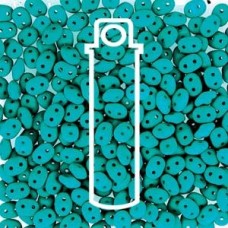 Miniduo 2x4mm 2-Hole Beads - Alabaster Dark Green Neon - 8gm