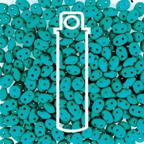 Miniduo 2x4mm 2-Hole Beads - Alabaster Dark Green Neon - 8gm Miniduo 2x4mm 2-Hole Beads - Alabaster Dark Green Neon - 8gm